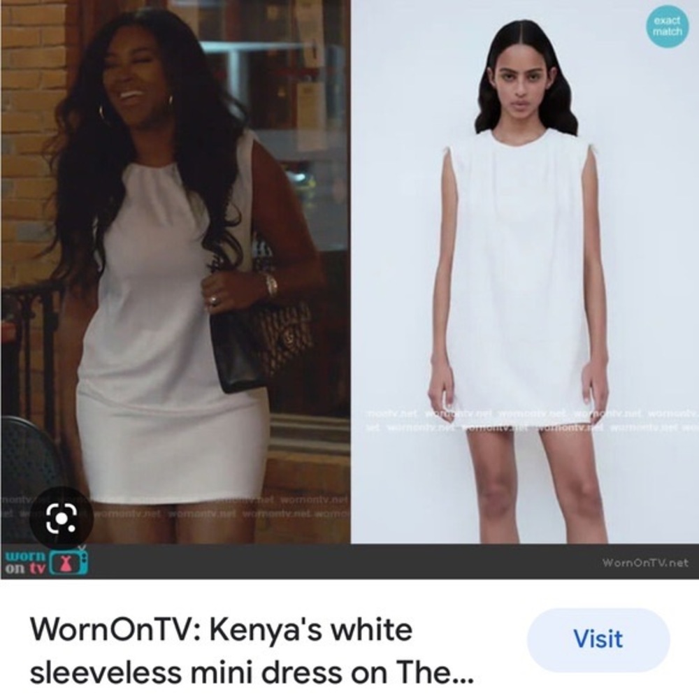 Zara White Sleeveless Puff Pleated Shoulder Mini Shift Dress Blogger Favorite S - Picture 2 of 13